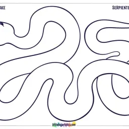 Serpiente para colorear, ideal para dibujos para niños de 5 años. ¡Añade tus colores favoritos a esta divertida serpiente!